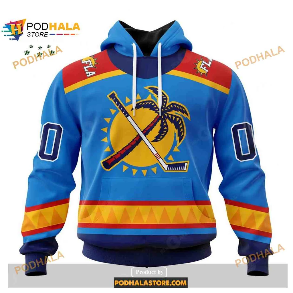 Vintage Florida Panthers 3d Hoodie With Tropical Palm Tree Design