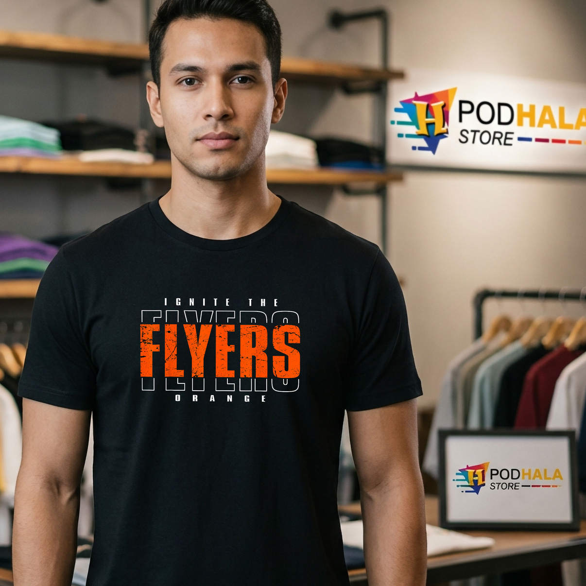 Vintage Flyers Retro Shirt Ignite The Orange Hockey Fan Graphic For Lovers