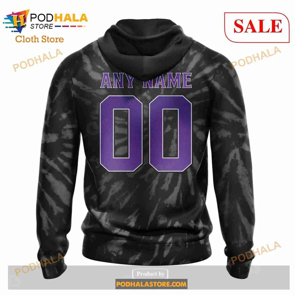 Vintage Los Angeles Kings AOP Hoodie With Crown Graphic In Tie Dye Style Vintage Los Angeles Kings AOP Hoodie With Crown Graphic In Tie Dye Style