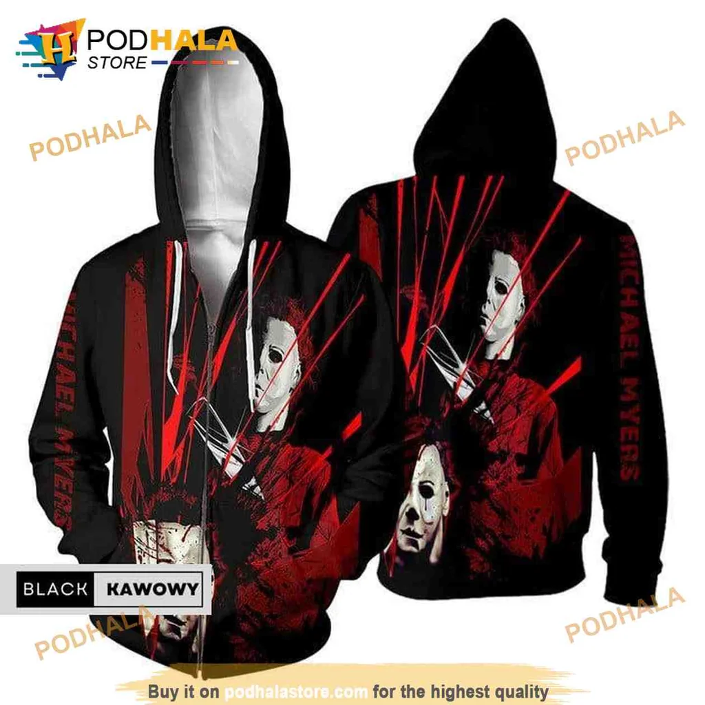 Vintage Michael Myers 3D Print Hoodie Featuring Iconic Mask And Eerie Design Vintage Michael Myers 3D Print Hoodie Featuring Iconic Mask And Eerie Design