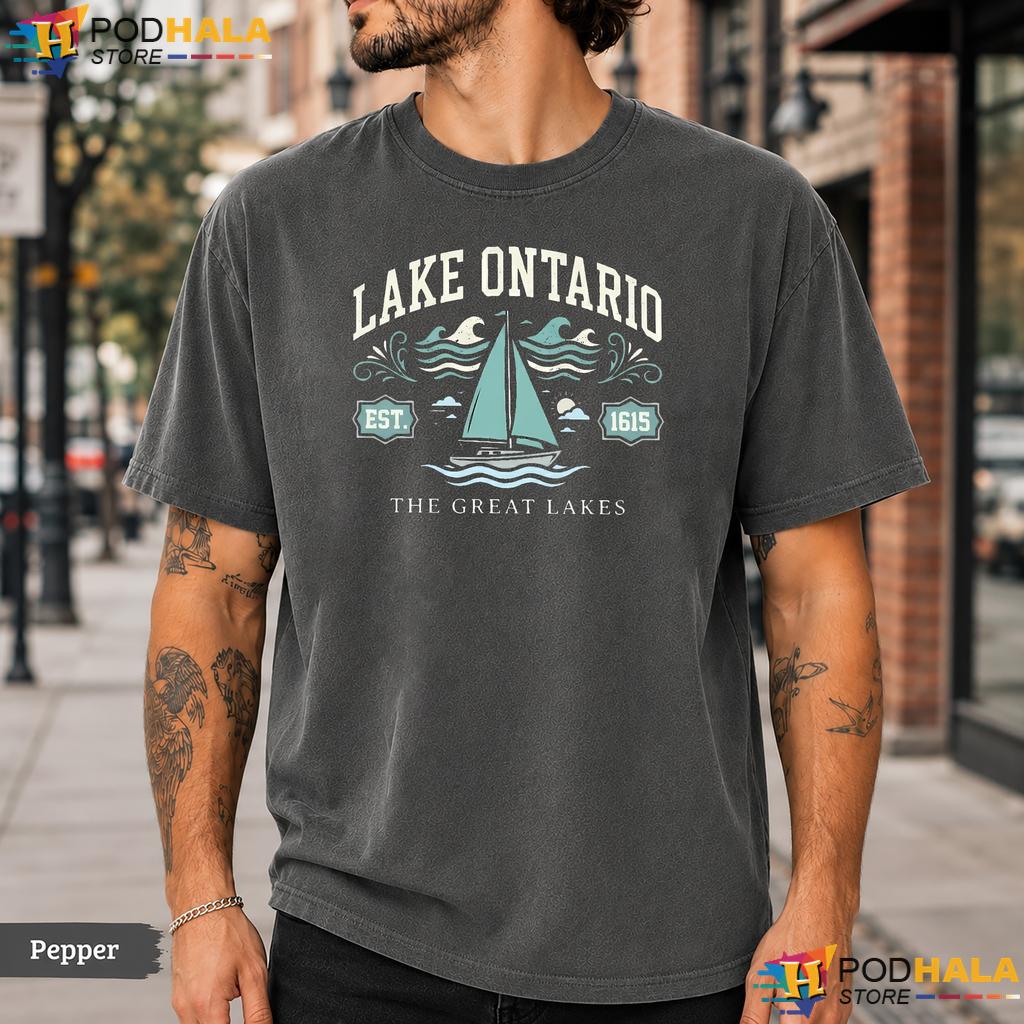 Vintage Nautical Lake Ontario Comfort Colors T-Shirt Adventure Est 1615