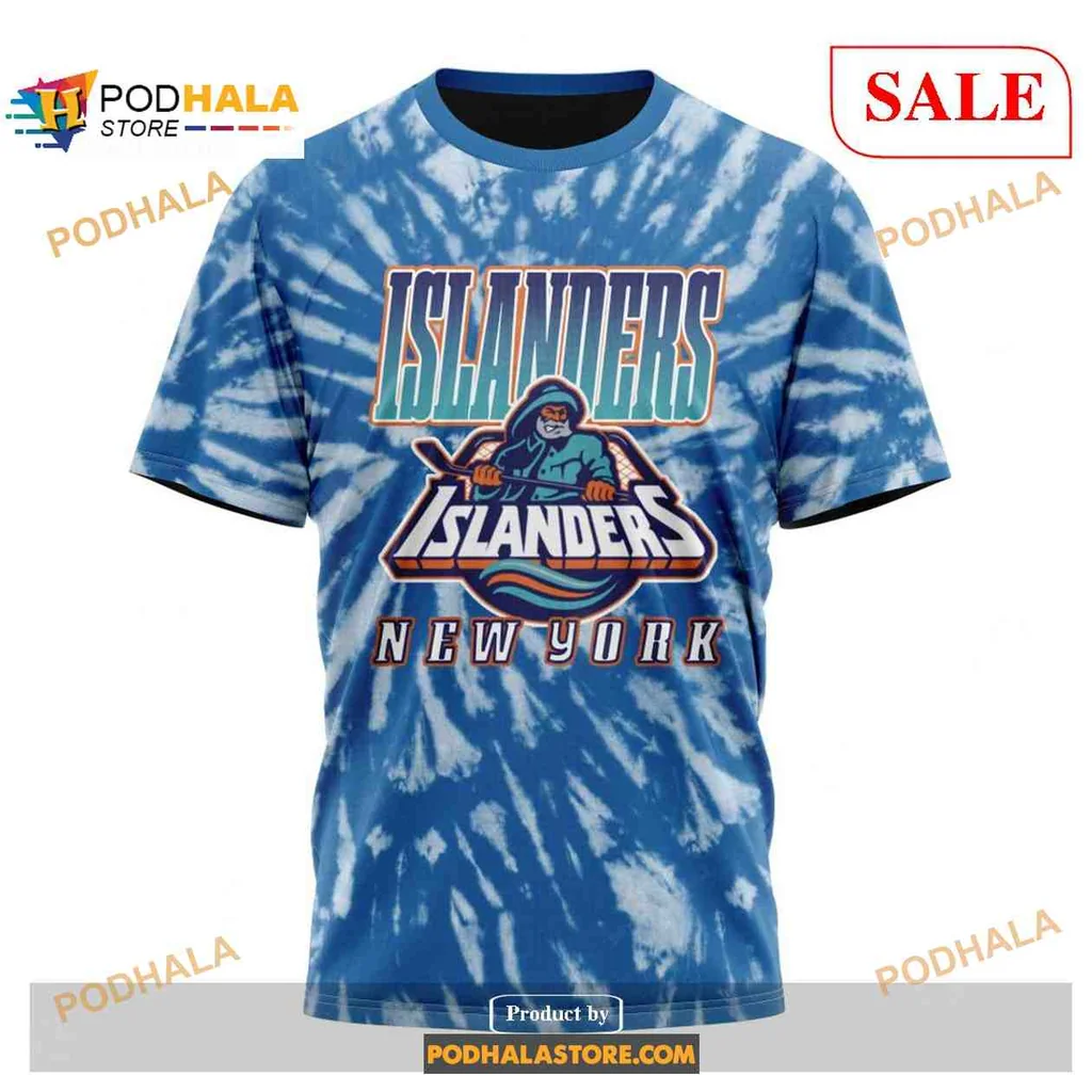 Vintage New York Islanders AOP Hoodie With Retro Tie Dye Design Vintage New York Islanders AOP Hoodie With Retro Tie Dye Design