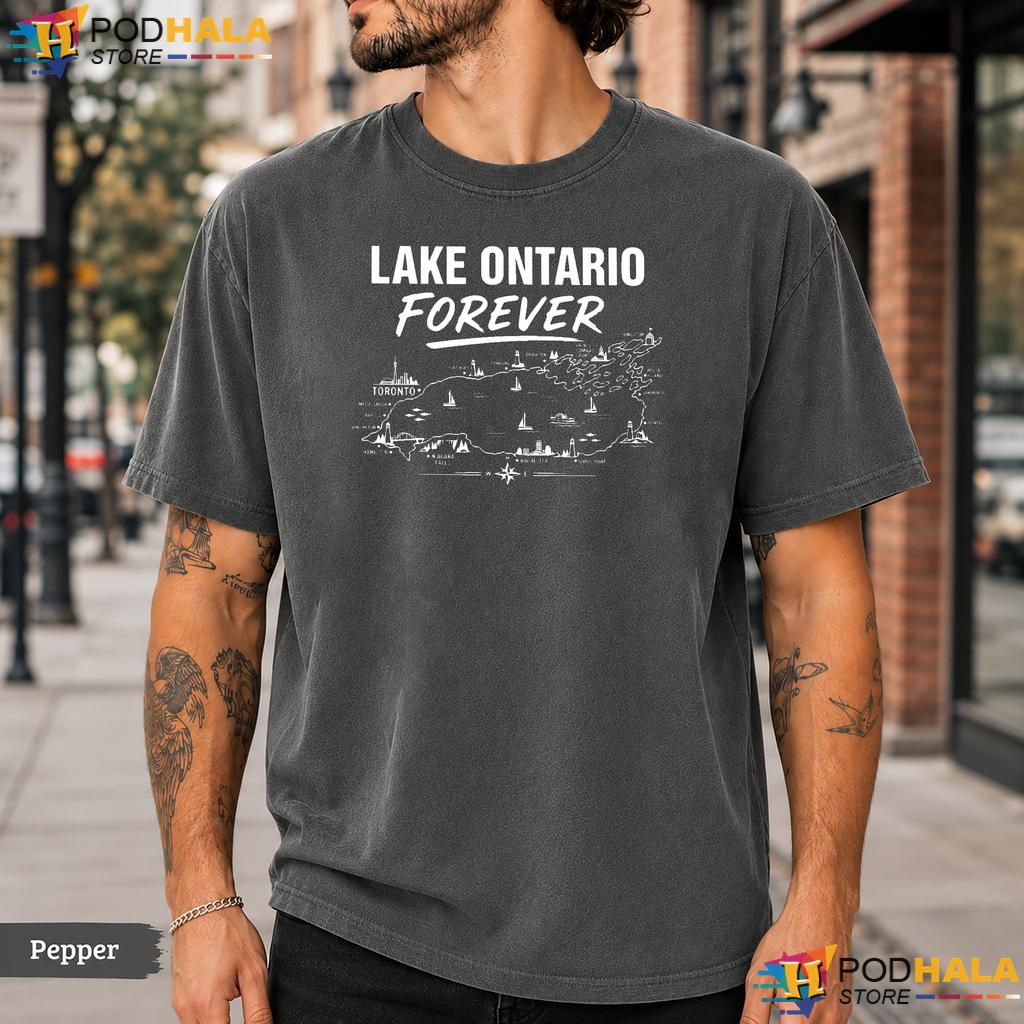 Vintage Outdoorsy Lake Ontario Comfort Colors T-Shirt Retro Lakeside Tee