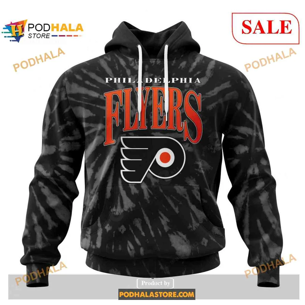 Vintage Philadelphia Flyers 3d Hoodie With Retro Tie Dye Design