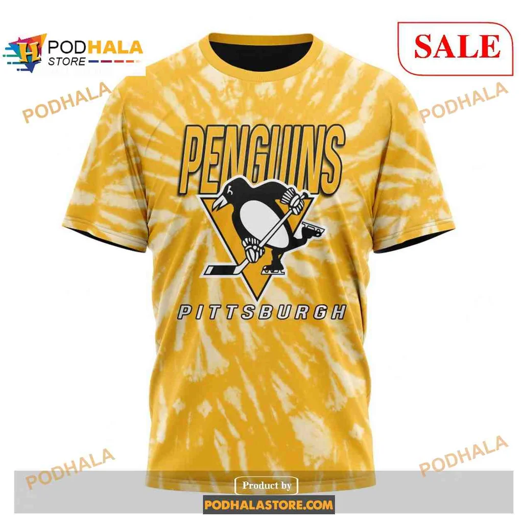 Vintage Pittsburgh Penguins Tie Dye AOP Hoodie With Retro Design Vintage Pittsburgh Penguins Tie Dye AOP Hoodie With Retro Design