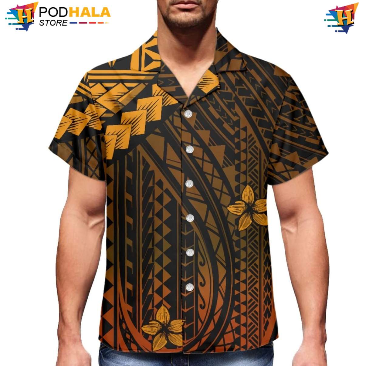 Vintage Plumeria Short-sleeve button-up shirt Mens Samoa Traditional Island Vibe Gear Vintage Plumeria Short-sleeve button-up shirt Mens Samoa Traditional Island Vibe Gear