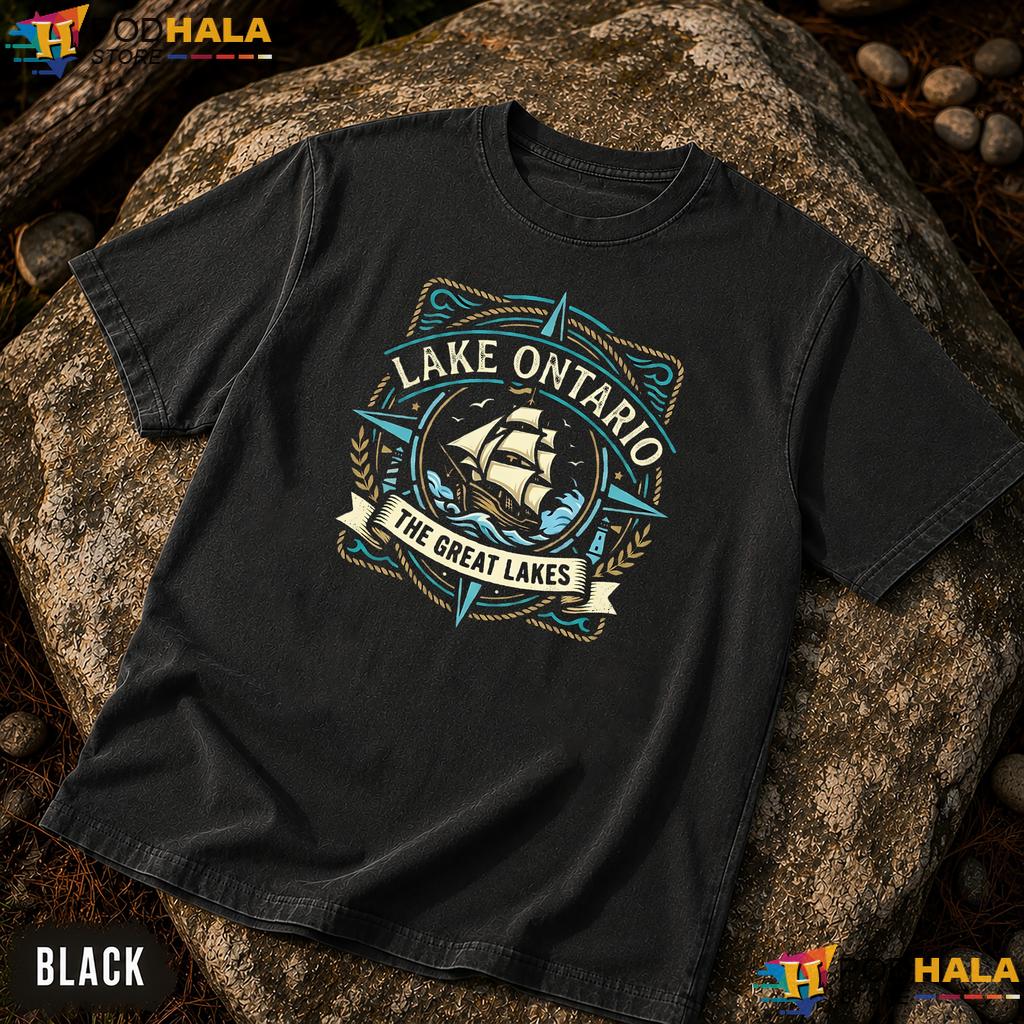 Vintage Ship Lake Ontario Comfort Colors T-Shirt Sailing Great Lakes Tee