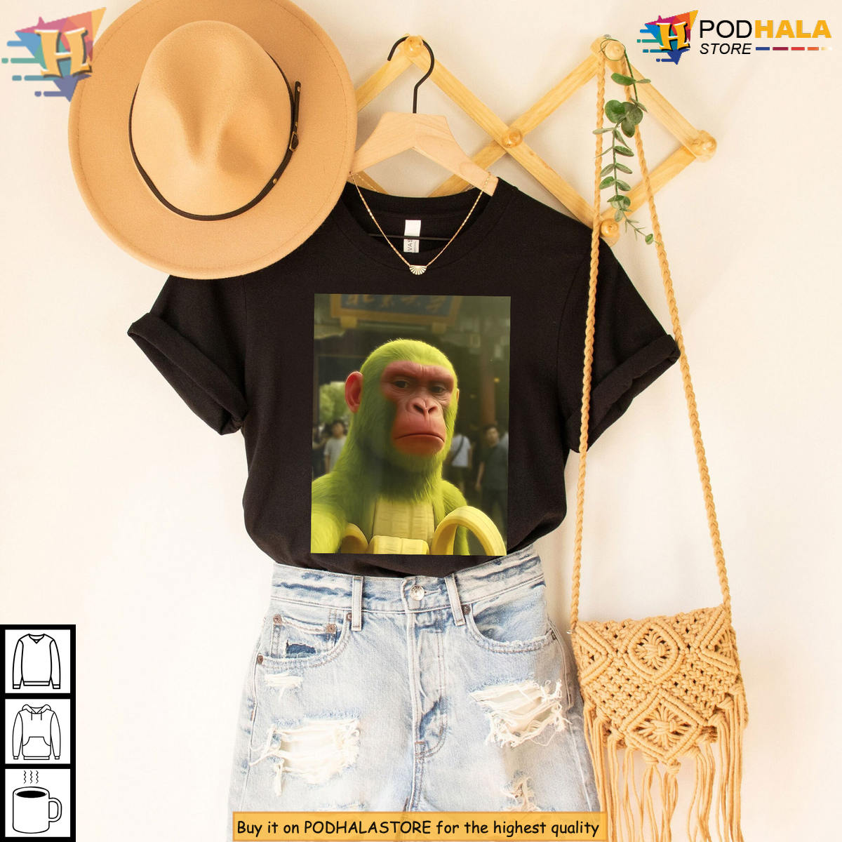 Viral Italian Brainrot Meme Graphic Shimpanzini Bananini Monkey Meme Shirt