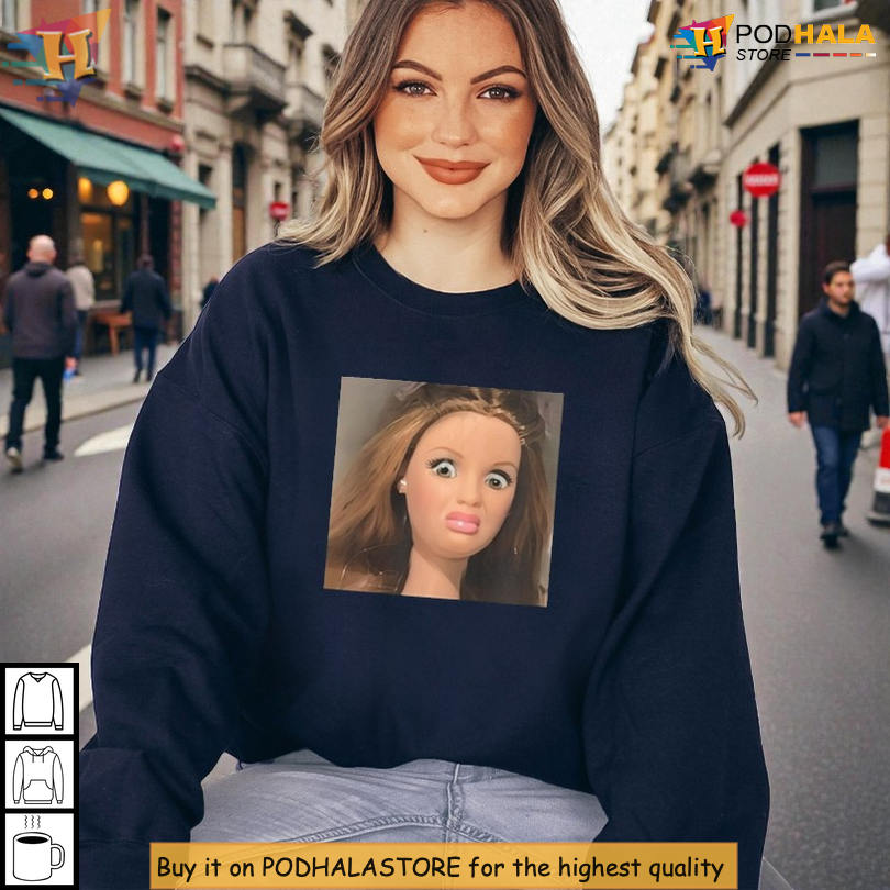 Viral Reaction Meme Fashion Tee Highlighted By Barbie Disgusted Face Shirt