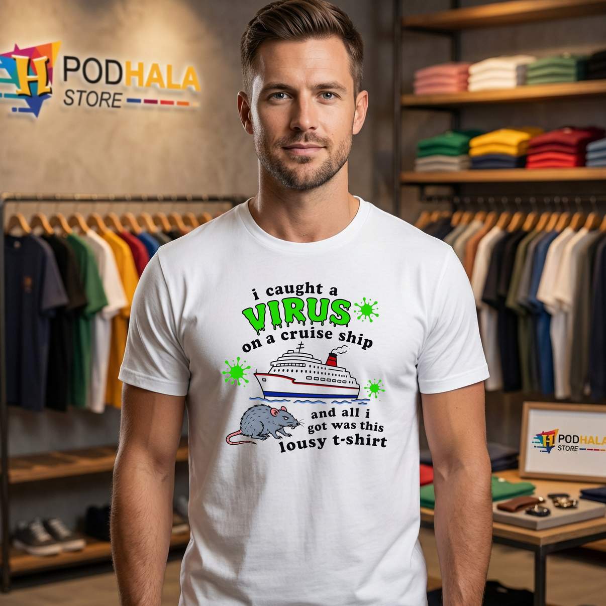Virus On A Cruise Ship Shirt I Caught A Lousy Sarcastic Meme Graphic For Men Virus On A Cruise Ship Shirt I Caught A Lousy Sarcastic Meme Graphic For Men