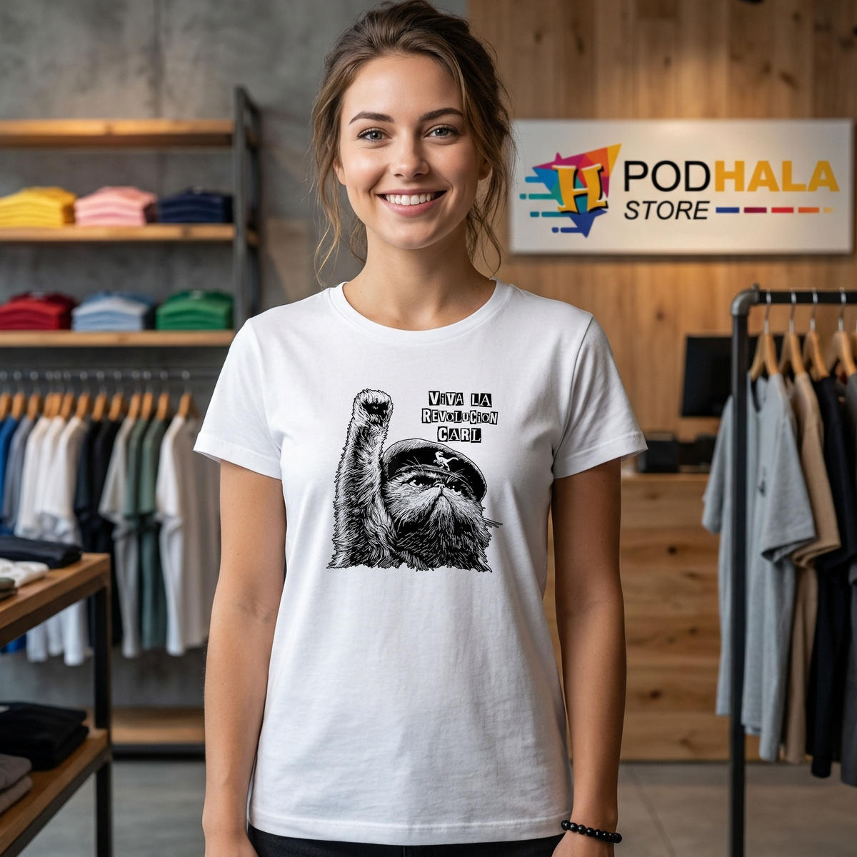Viva La Revolucion Carl Cat Shirt 2026 Funny Meme Graphic Fan Humor Apparel