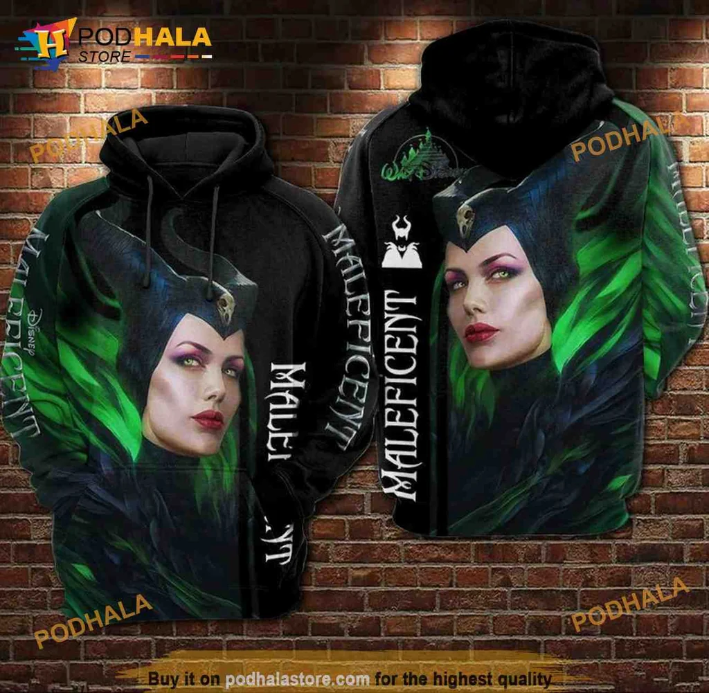 Vivid Maleficent Fantasy 3d Hoodie With Enchanting Green Design