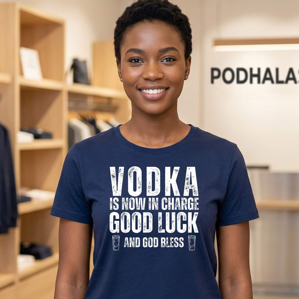 Vodka Is Now Charge Tshirt Good Luck And God Bless Funny Party Graphic Tee Vodka Is Now Charge Tshirt Good Luck And God Bless Funny Party Graphic Tee
