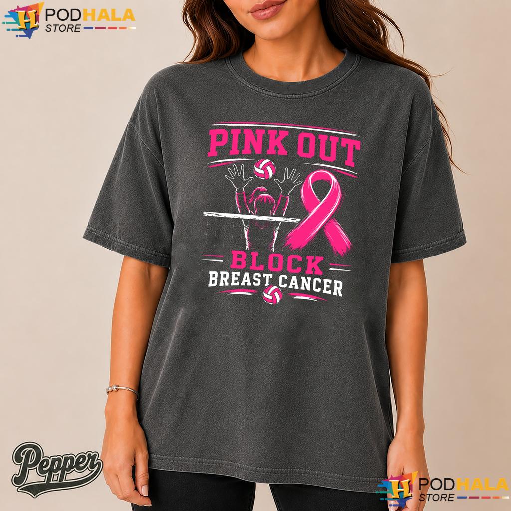 Volleyball Pink Out Long Sleeve Comfort Colors T-Shirt Breast Cancer Volleyball Pink Out Long Sleeve Comfort Colors T-Shirt Breast Cancer