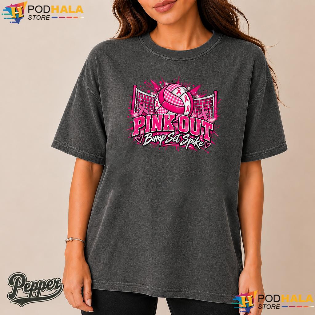 Volleyball Pink Out Mens Comfort Colors T-Shirt Breast Cancer Women Kids Volleyball Pink Out Mens Comfort Colors T-Shirt Breast Cancer Women Kids