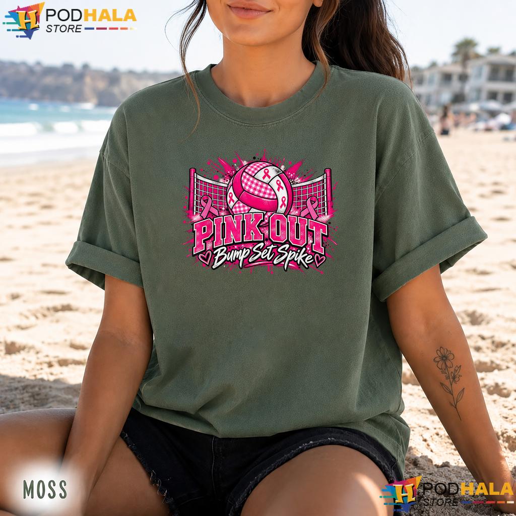 Volleyball Pink Out Mens Comfort Colors Tee Breast Cancer Women Kids Volleyball Pink Out Mens Comfort Colors Tee Breast Cancer Women Kids