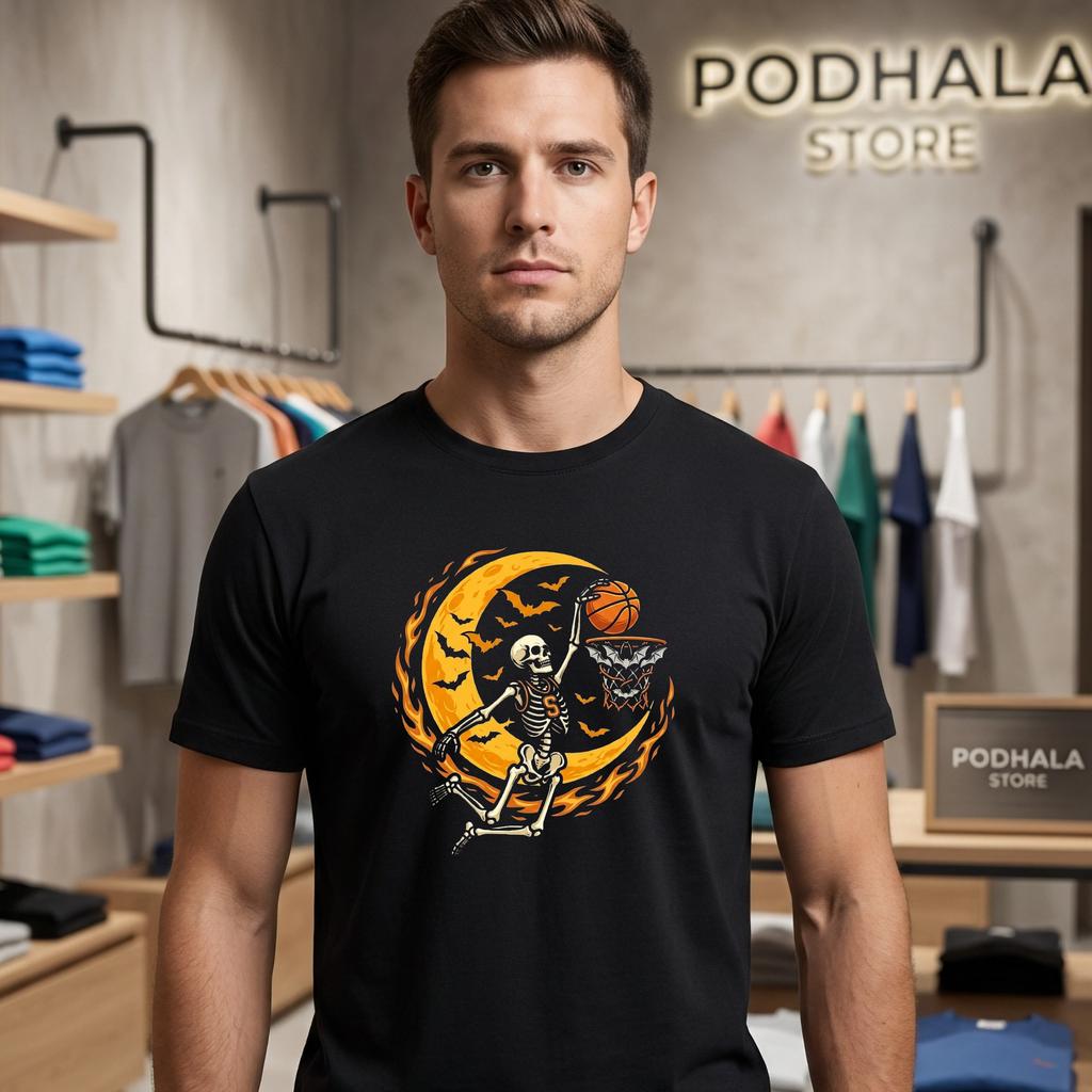 Volleyball Skeleton Player Halloween T-Shirt Mens Womens Apparel Top