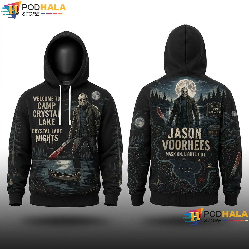 Voorhees Halloween All Over Print Hoodie Friday 13th Crystal Lake Top