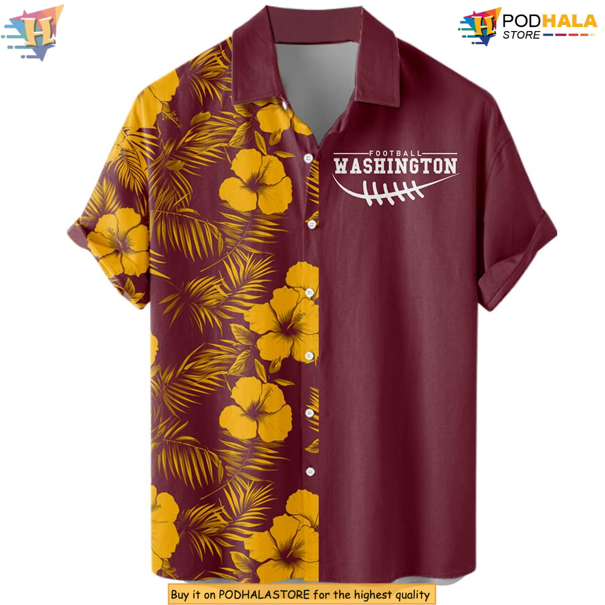 Washington Floral Football Hawaiian Shirt 2026 Custom Name Number Fan Gear