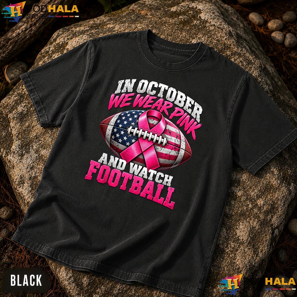 Watch Football USA Pink Comfort Colors T-Shirt October Breast Cancer