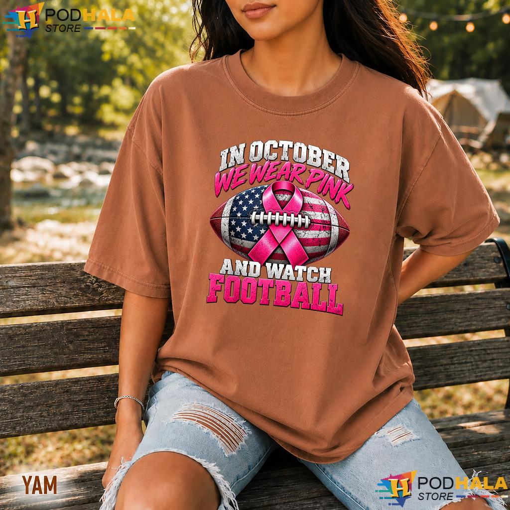 Watch Football USA Pink Comfort Colors Tshirt October Breast Cancer Watch Football USA Pink Comfort Colors Tshirt October Breast Cancer