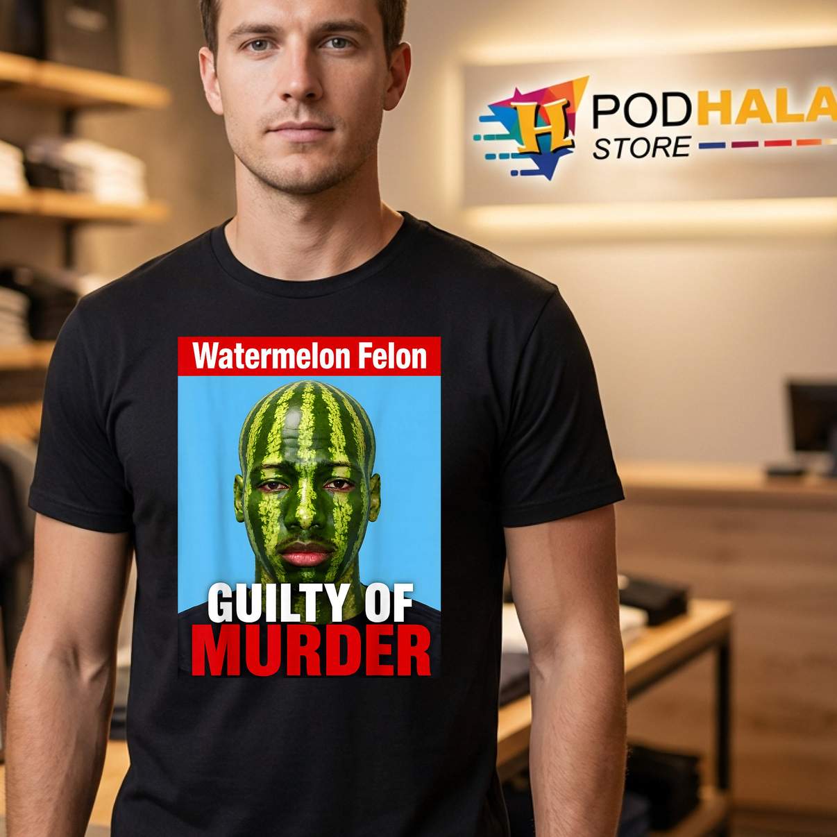 Watermelon Felon Murder Shirt Guilty Of Crime Funny Sarcastic Humor Apparel