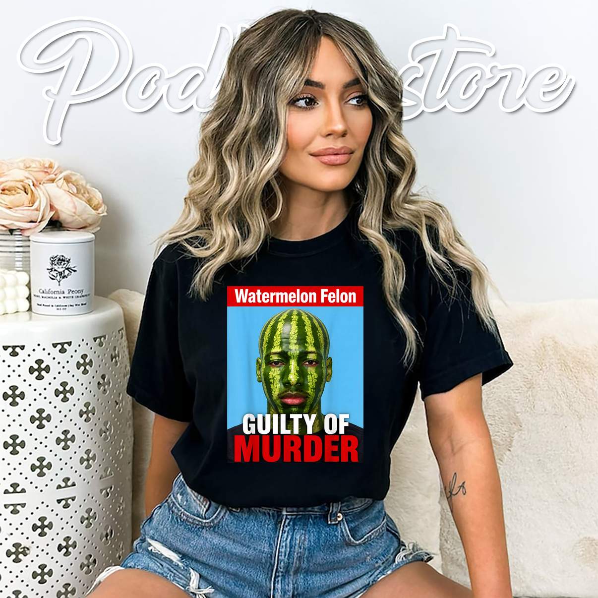 Watermelon Felon Murder T-Shirt Guilty Of Crime Funny Sarcastic Humor Apparel Watermelon Felon Murder T-Shirt Guilty Of Crime Funny Sarcastic Humor Apparel