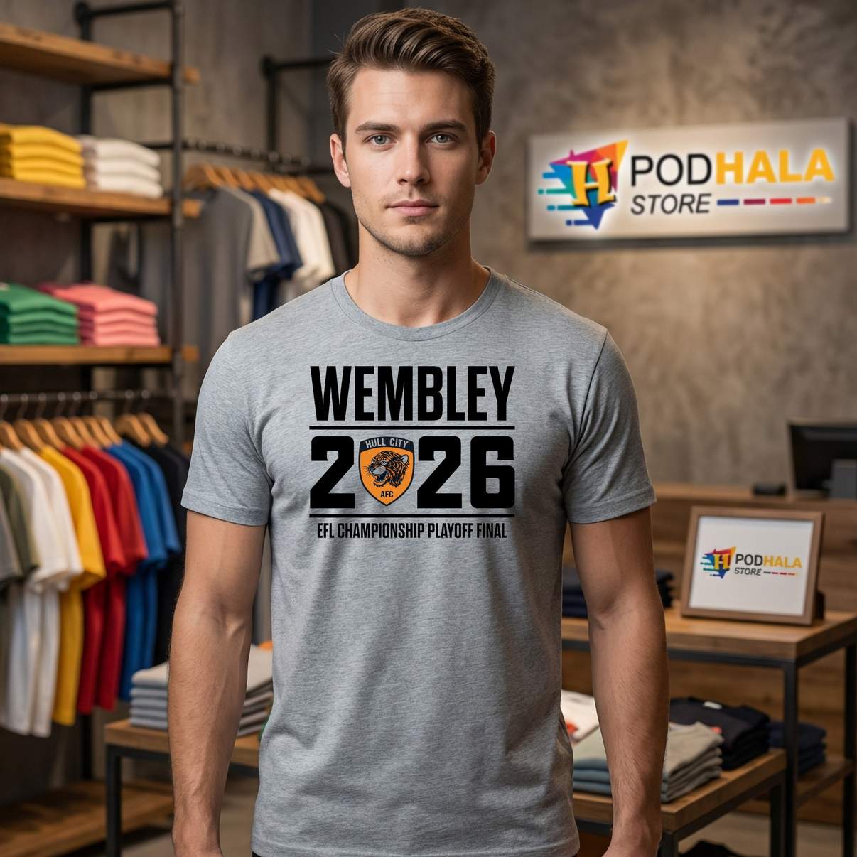 Wembley 2026 EFL Championship Tshirt Playoff Final Soccer Fan Graphic For Men Wembley 2026 EFL Championship Tshirt Playoff Final Soccer Fan Graphic For Men