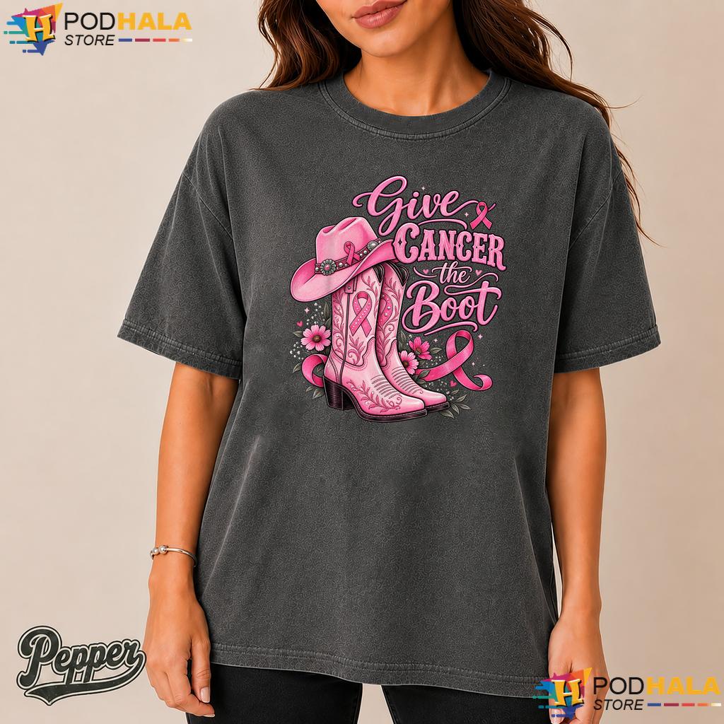 Western Cowboy Boots Pink Comfort Colors Shirt Breast Cancer Ribbon Western Cowboy Boots Pink Comfort Colors Shirt Breast Cancer Ribbon