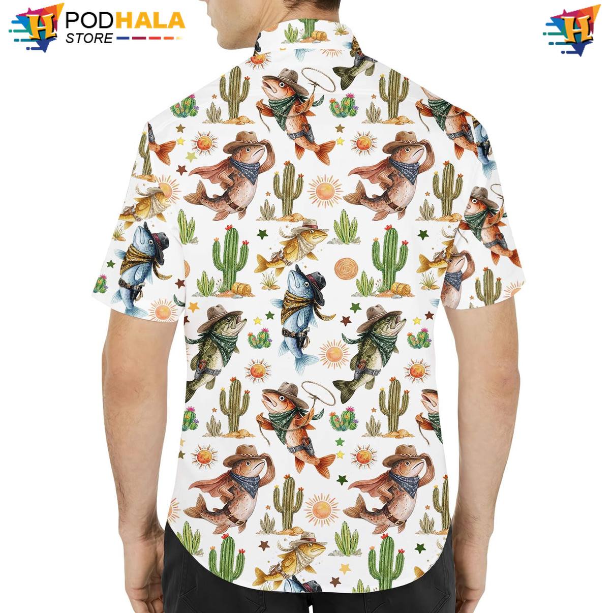 Western Fish Fire Aloha Shirt Mens Island Vibe Holiday Vacation Clothing Western Fish Fire Aloha Shirt Mens Island Vibe Holiday Vacation Clothing