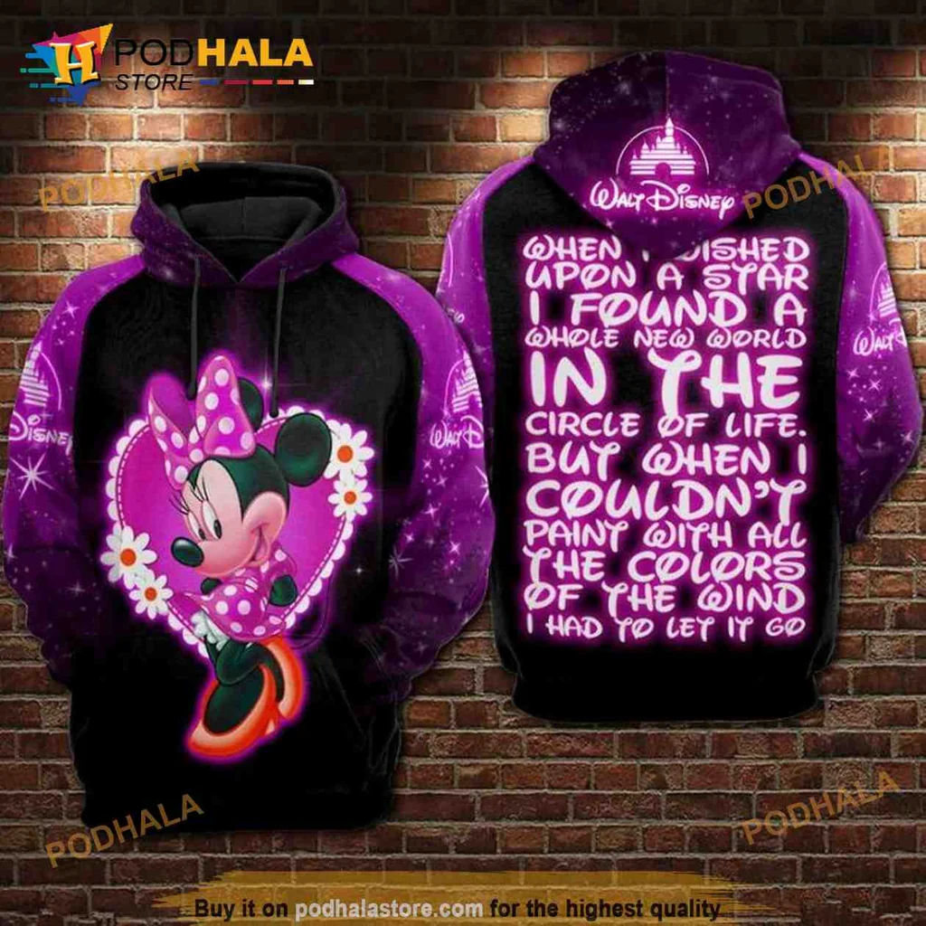 Whimsical Minnie Mouse When I Wish Upon A Star 3d Hoodie