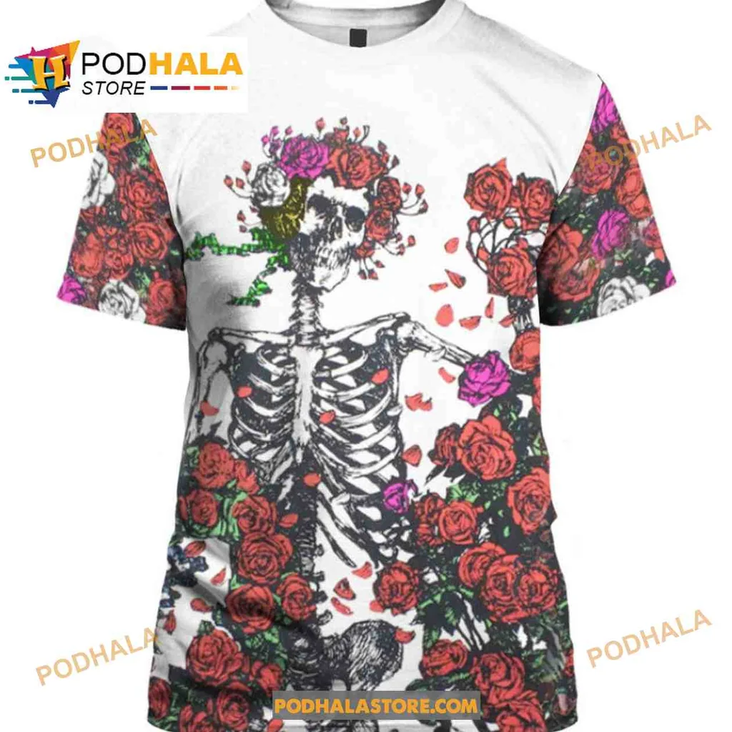 Whimsical Skeleton Rose 3d Hoodie For Halloween And Alternative Culture