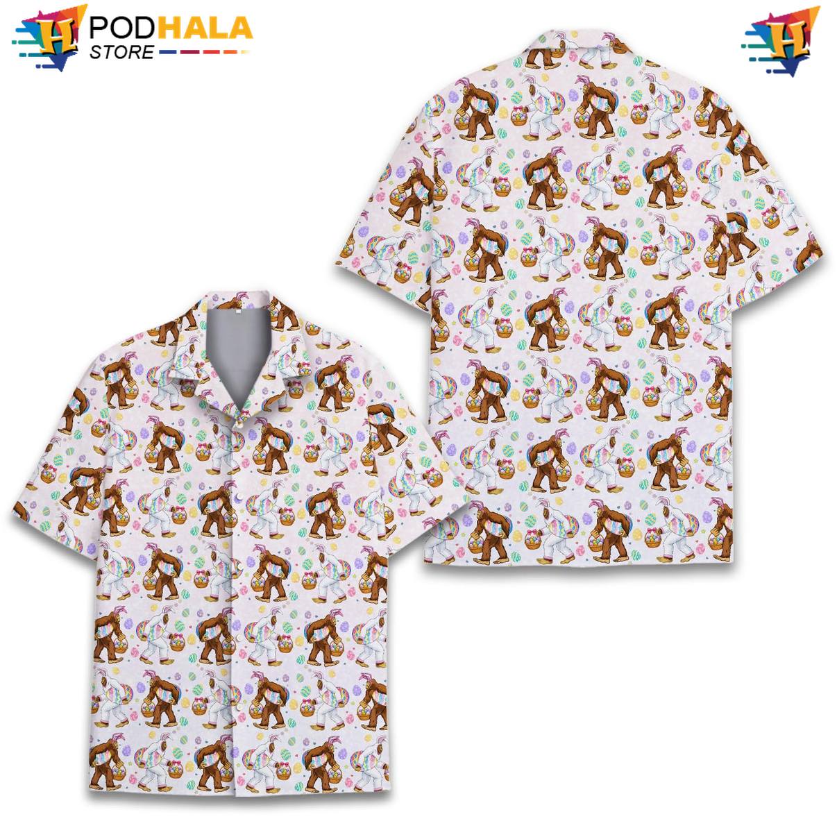 White Bigfoot Tropical Shirt Mens Short Sleeve Casual Summer Beachwear Top White Bigfoot Tropical Shirt Mens Short Sleeve Casual Summer Beachwear Top