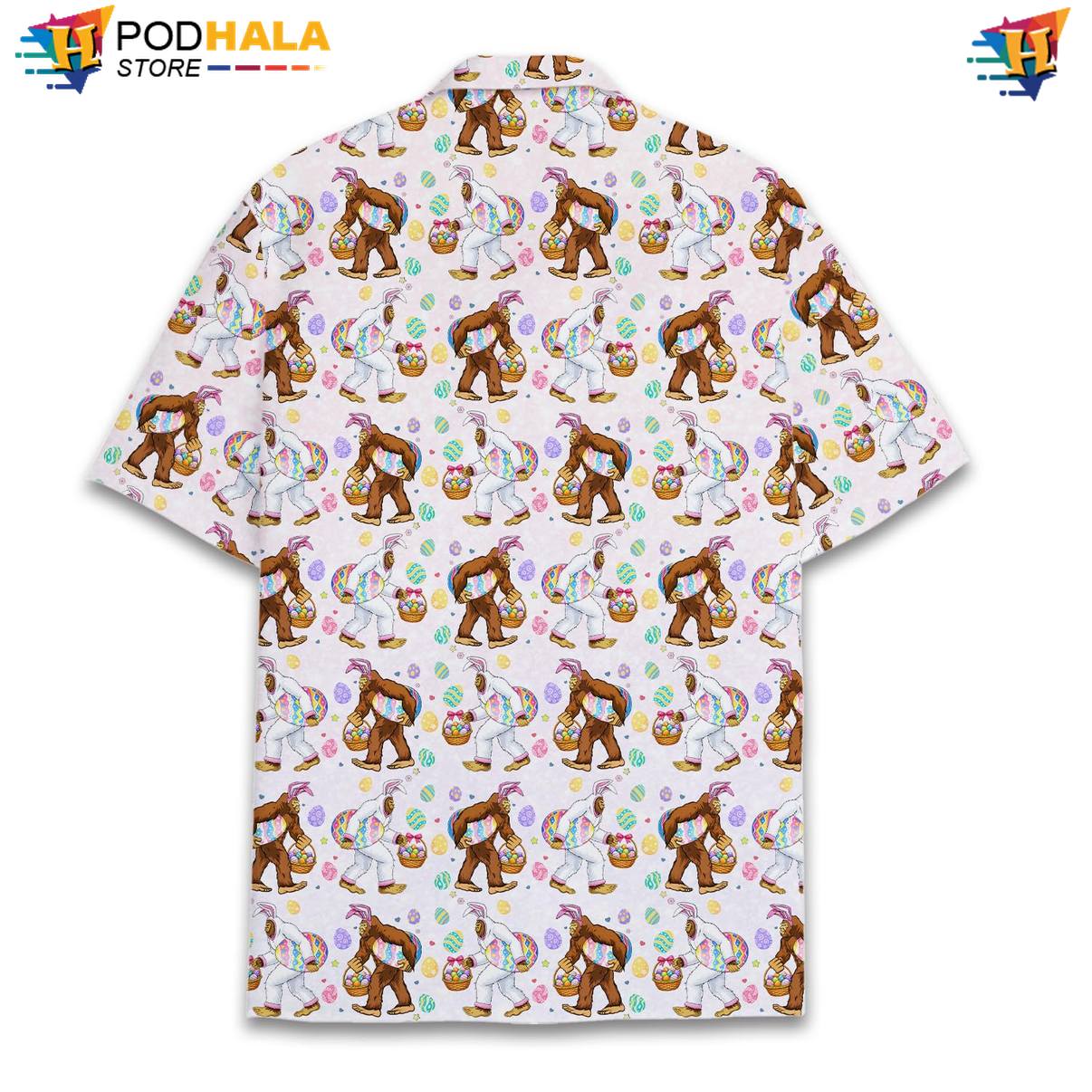 White Bigfoot Tropical Shirt Mens Short Sleeve Casual Summer Beachwear Top White Bigfoot Tropical Shirt Mens Short Sleeve Casual Summer Beachwear Top