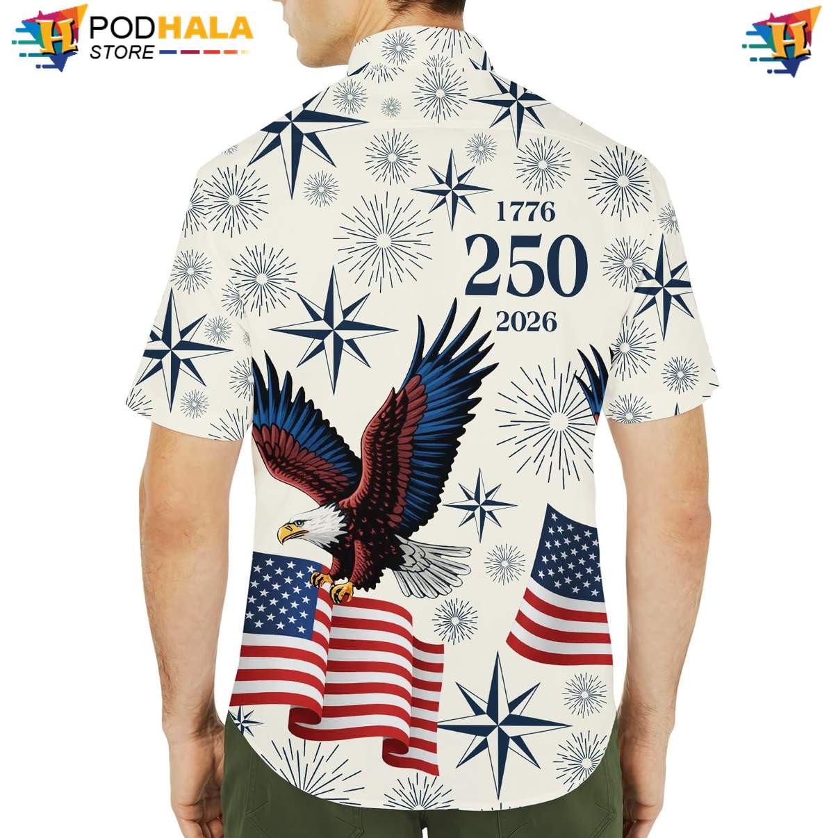 White Patriotic 250th Aloha Shirt Mens USA Flag Fourth Of July Outfit White Patriotic 250th Aloha Shirt Mens USA Flag Fourth Of July Outfit