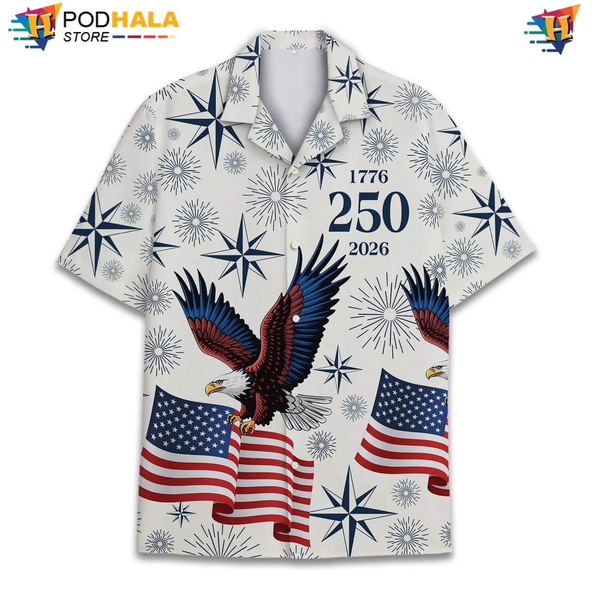 White Patriotic 250th Short-sleeve button-up shirt Mens USA Flag Fourth Of July Outfit White Patriotic 250th Short-sleeve button-up shirt Mens USA Flag Fourth Of July Outfit