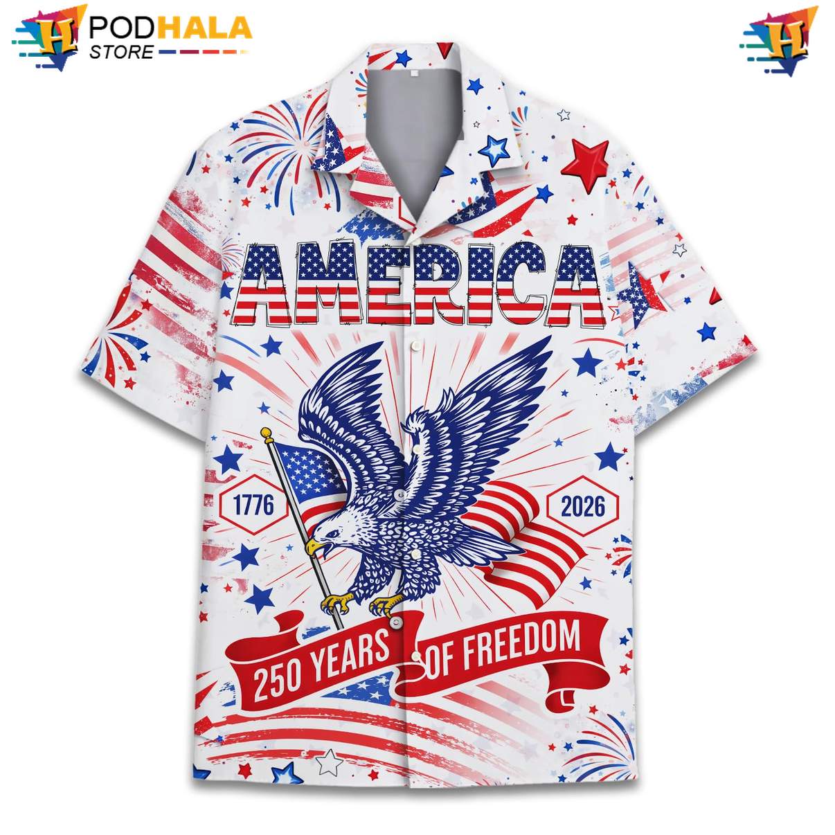 White USA 250th Anniversary Tropical Shirt Mens Patriotic Fourth Of July White USA 250th Anniversary Tropical Shirt Mens Patriotic Fourth Of July