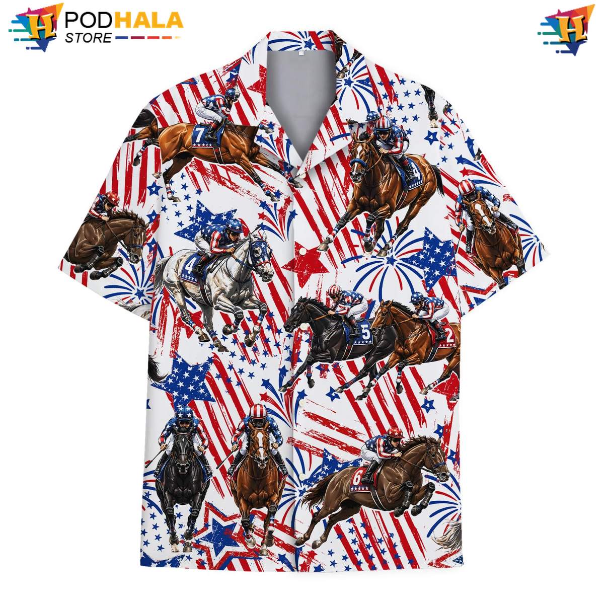 White USA Flag Horse Short-sleeve button-up shirt Mens Patriotic Fourth Of July Apparel White USA Flag Horse Short-sleeve button-up shirt Mens Patriotic Fourth Of July Apparel