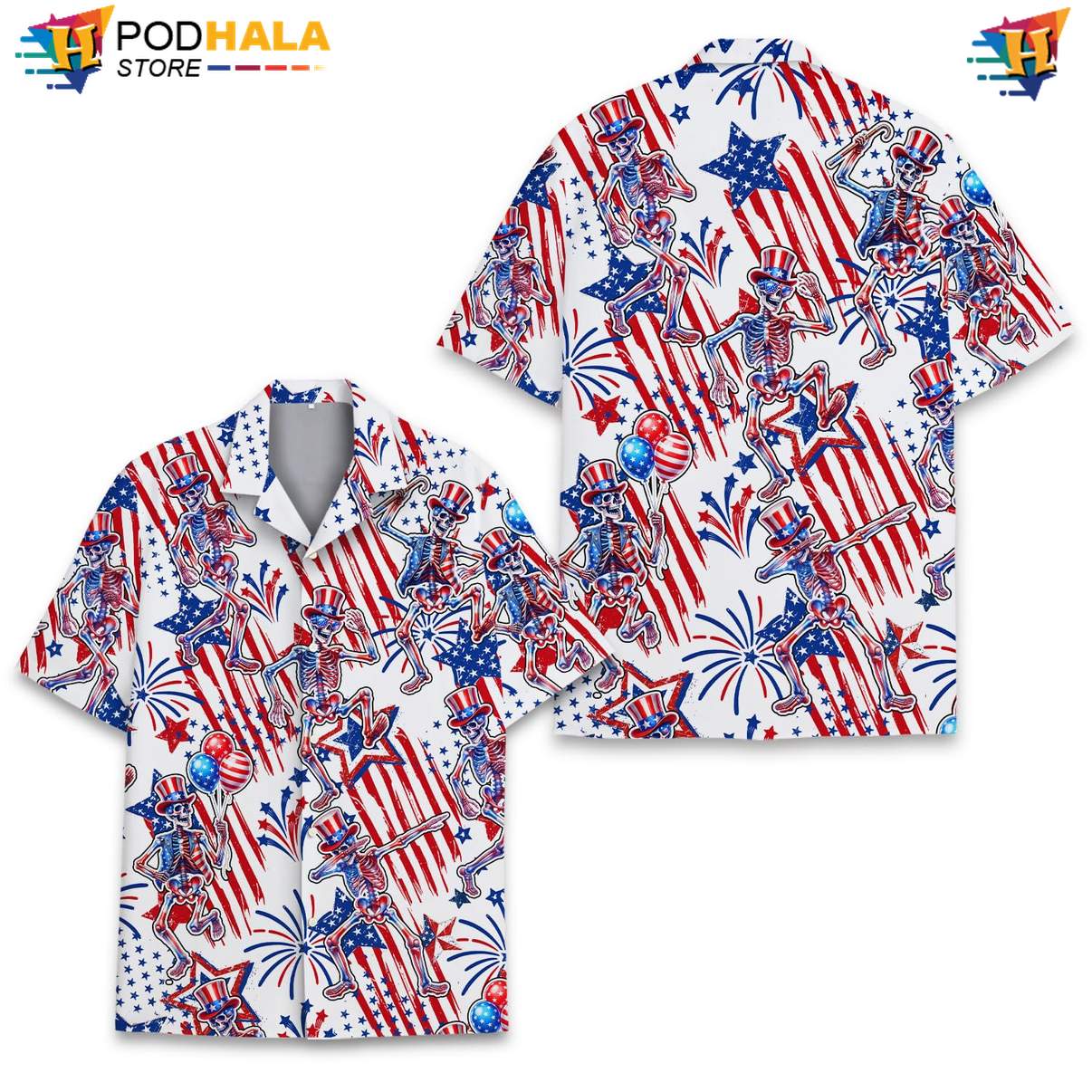 White USA Flag Skull Tropical Shirt Mens Patriotic Fourth Of July Outfit White USA Flag Skull Tropical Shirt Mens Patriotic Fourth Of July Outfit