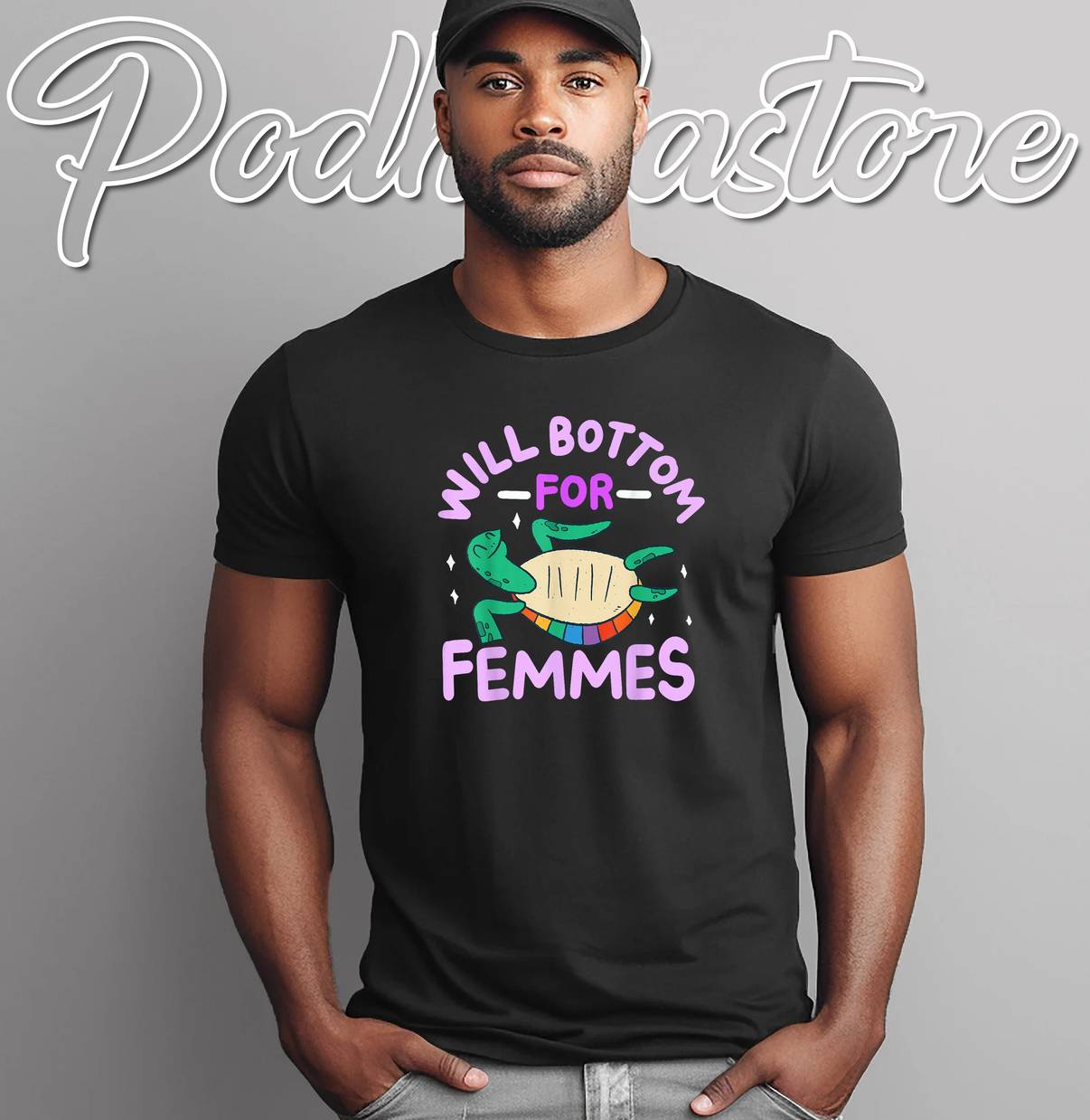 Will Bottom For Femmes LGBTQ Shirt Funny Pride Quote Graphic For Mens