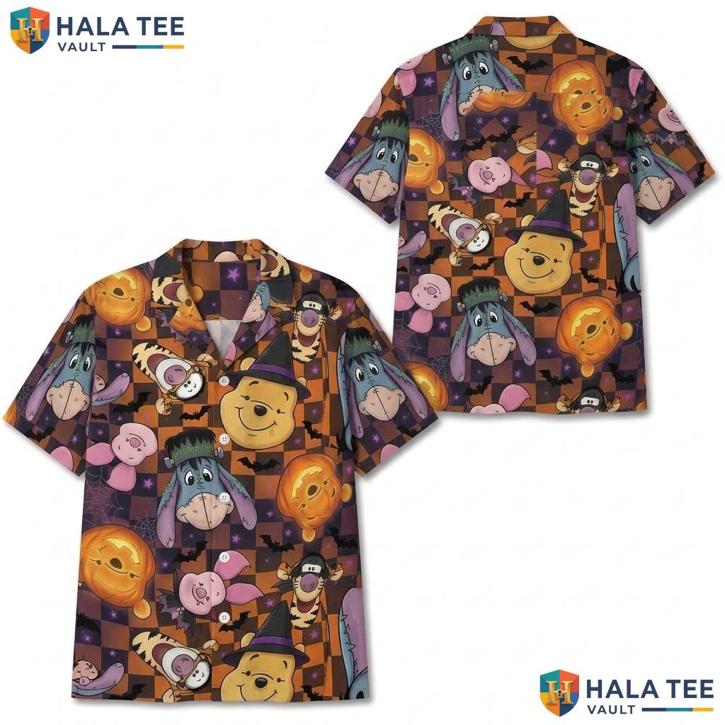 Winnie The Pooh Crop Halloween Hawaiian Shirt Spooky Tigger Aloha