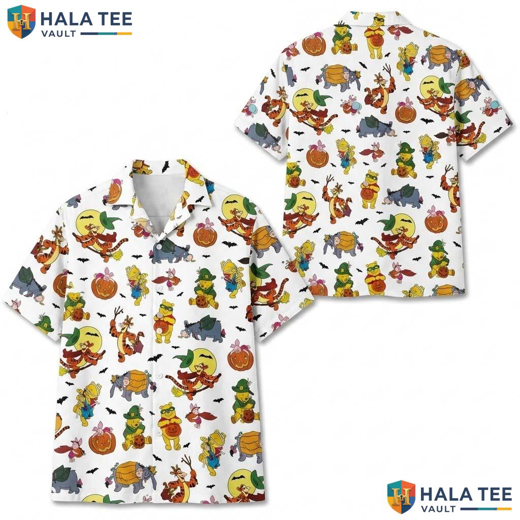 Winnie The Pooh Halloween Hawaiian Shirt Spooky Tigger Pumpkin Aloha
