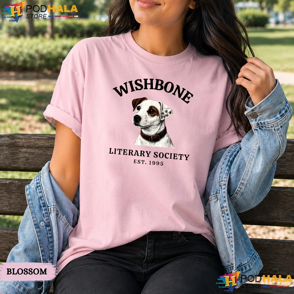 Wishbone Literary Society Comfort Colors T-Shirt Vintage Book Dog Club Top