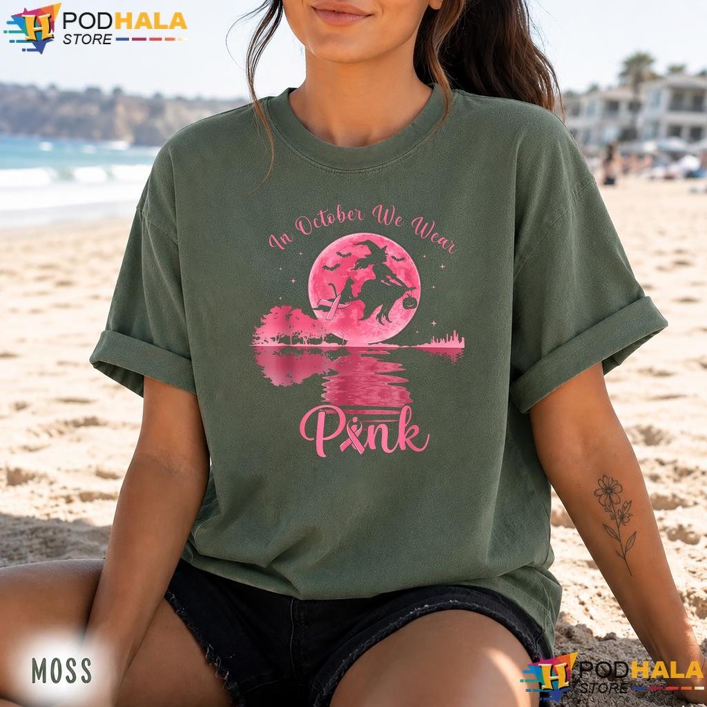 Witch Halloween October Comfort Colors Tshirt Pink Breast Cancer Women Witch Halloween October Comfort Colors Tshirt Pink Breast Cancer Women