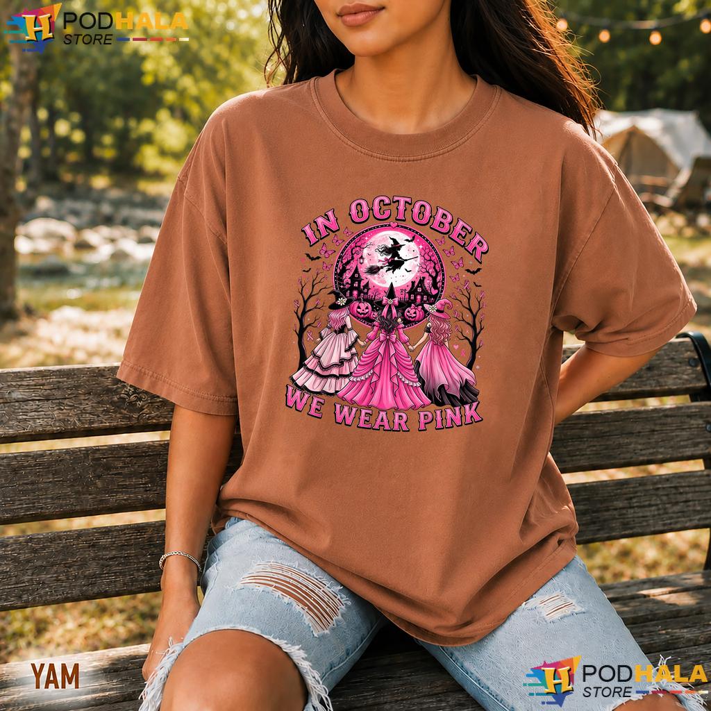 Witch October Pink Halloween Comfort Colors Tee Breast Cancer Women Witch October Pink Halloween Comfort Colors Tee Breast Cancer Women
