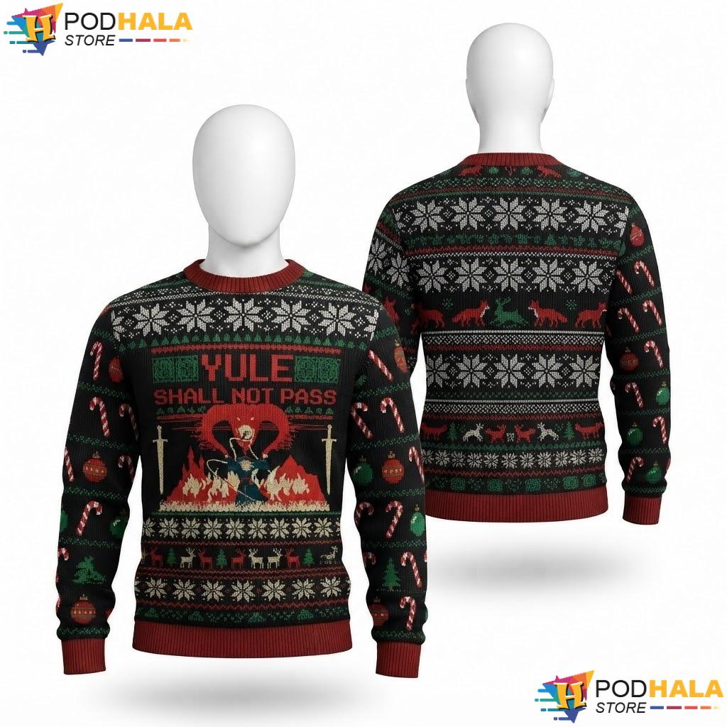 Wizard Yule Shall Not Pass Ugly Xmas Sweater Funny Christmas Motifs Top