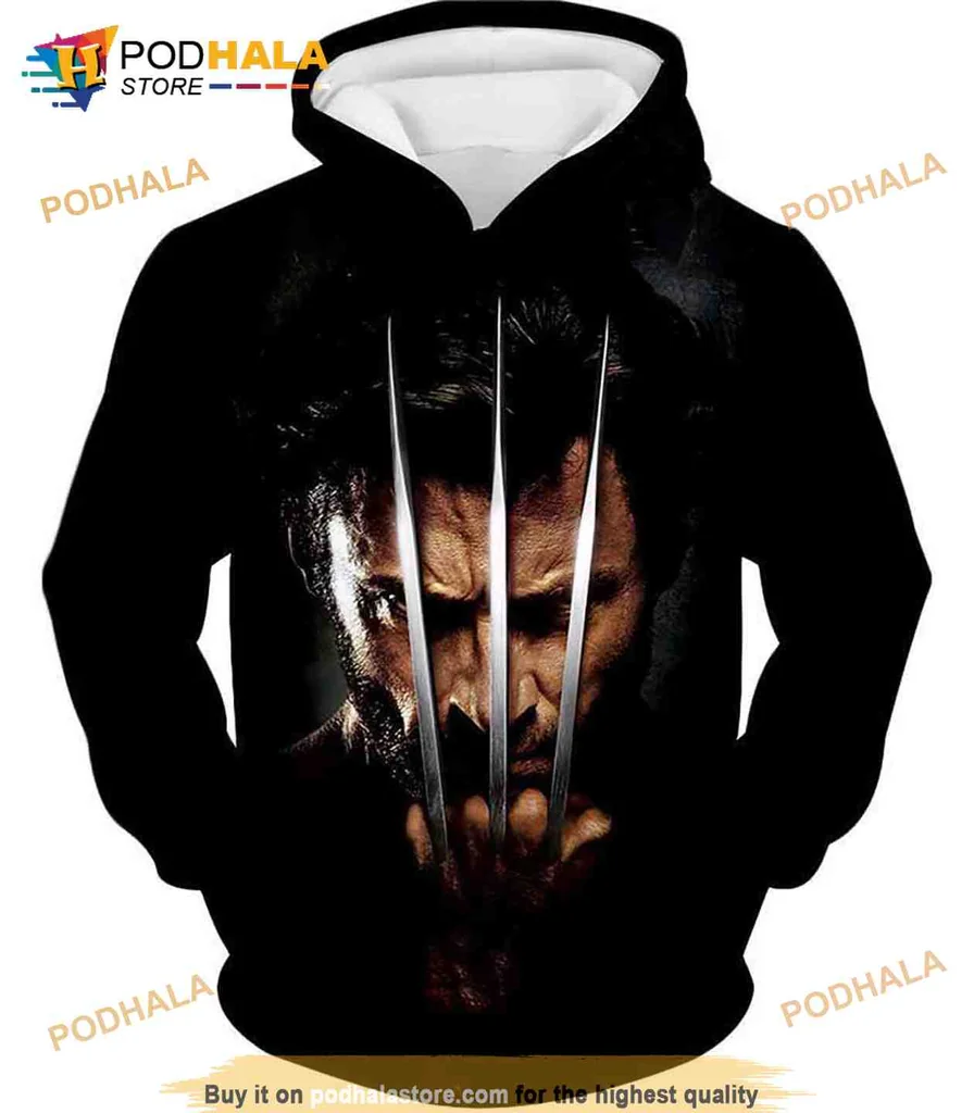 Wolverine Marvel Cinematic 3d Hoodie, Fierce Character Design