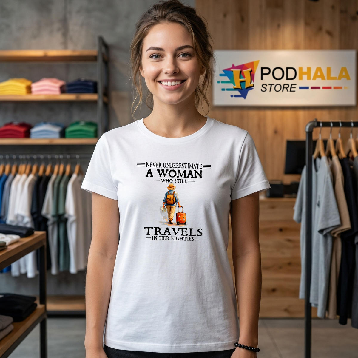 Woman Still Travels 80s Shirt 2026 Never Underestimate Funny Travel Fan Gear