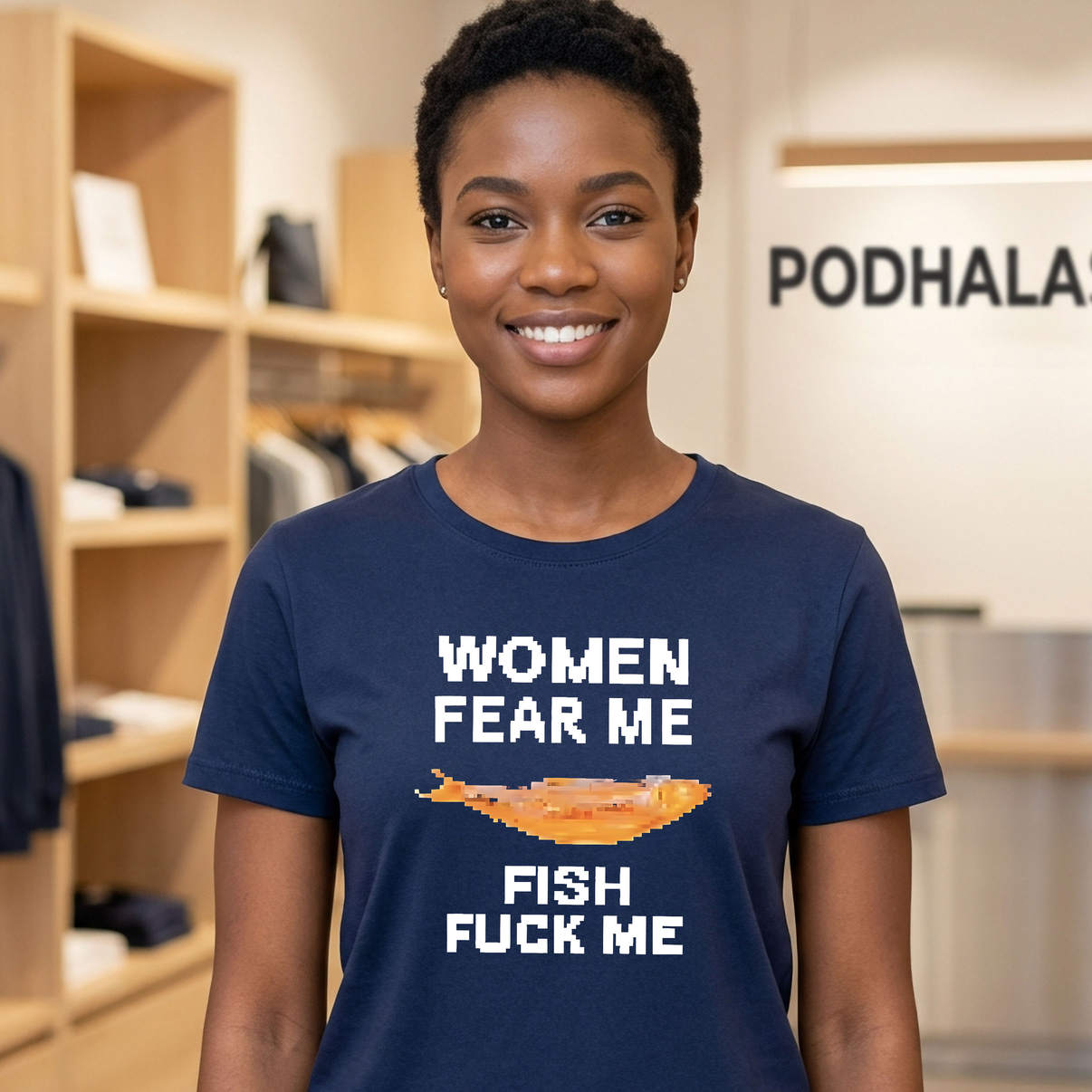 Women Fear Me Fish Fuck Me Funny Graphic Shirt 2026 Casual Meme Fan Apparel