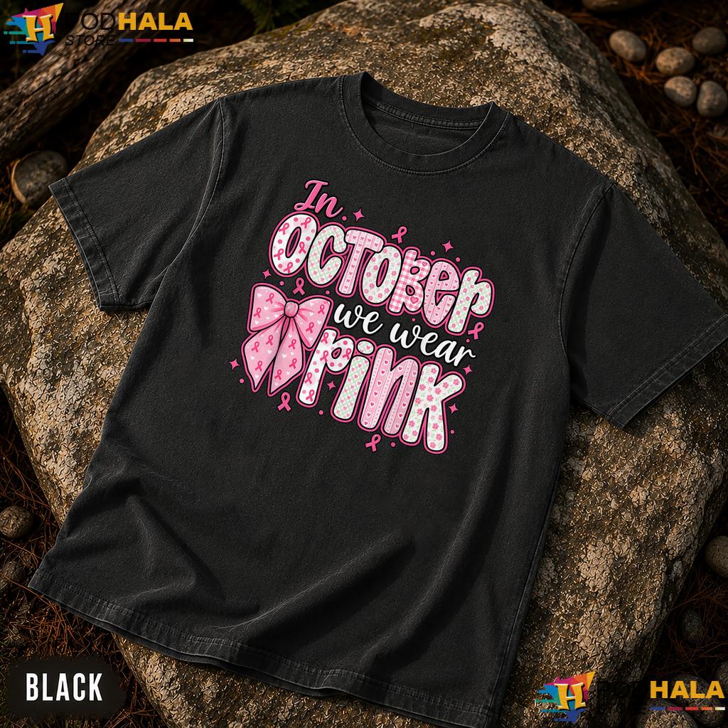 Women Girls October Pink Comfort Colors T-Shirt Breast Cancer Awareness